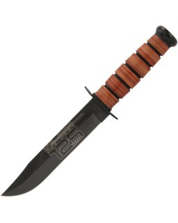 125th Anniversary USMC Fixed Blade 1095HC carbone steel stacked leather handle brown leather sheath