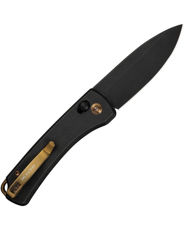 Nightblade Crossbar Lock CPM-20CV steel blackwash finish titanium handle DBK design Nightblade Crossbar Lock CPM-20CV steel blackwash finish titanium handle DBK design