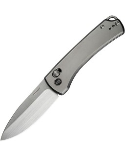 Nightblade Crossbar Lock CPM-20CV steel double satin finish gray titanium handle DBK design