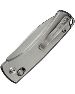 Nightblade Crossbar Lock CPM-20CV steel double satin finish gray titanium handle DBK design