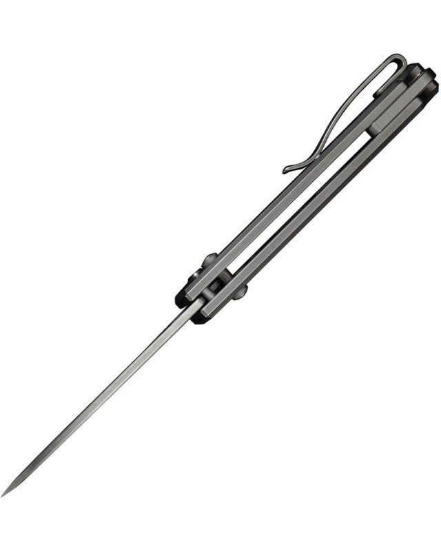 Nightblade Crossbar Lock CPM-20CV steel double satin finish gray titanium handle DBK design Nightblade Crossbar Lock CPM-20CV steel double satin finish gray titanium handle DBK design