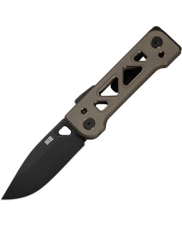 Tyro Superlock Knife CPM-20CV steel blackwash finish Bronze Titanium Handle Snecx Tan design