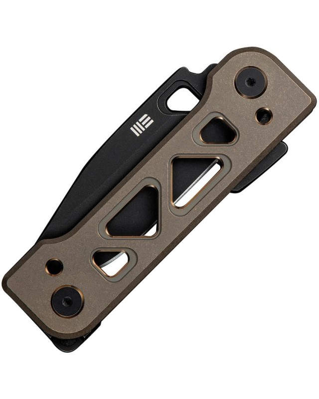 Tyro Superlock Knife CPM-20CV steel blackwash finish Bronze Titanium Handle Snecx Tan design Tyro Superlock Knife CPM-20CV steel blackwash finish Bronze Titanium Handle Snecx Tan design