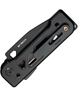 Tyro Superlock Knife CPM-20CV steel blackwash finish Black Gold Titanium Handle Snecx Tan design