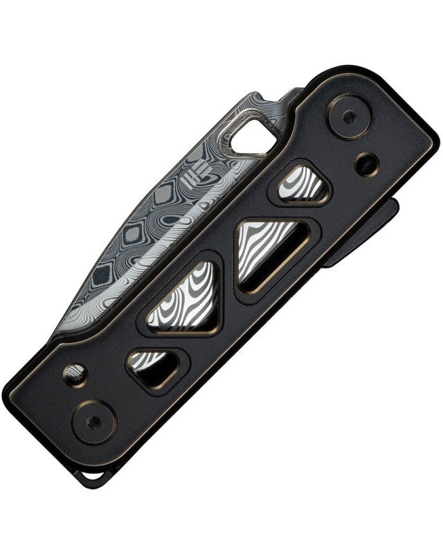 Tyro Superlock Knife Hakkapella Damasteel Black Gold Titanium Handle Snecx Tan design Tyro Superlock Knife Hakkapella Damasteel Black Gold Titanium Handle Snecx Tan design