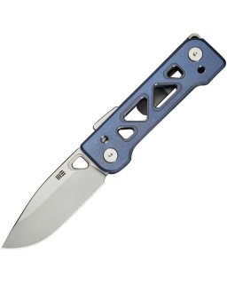 Tyro Superlock Knife CPM-20CV steel stonewash finish blue Titanium Handle Snecx Tan design
