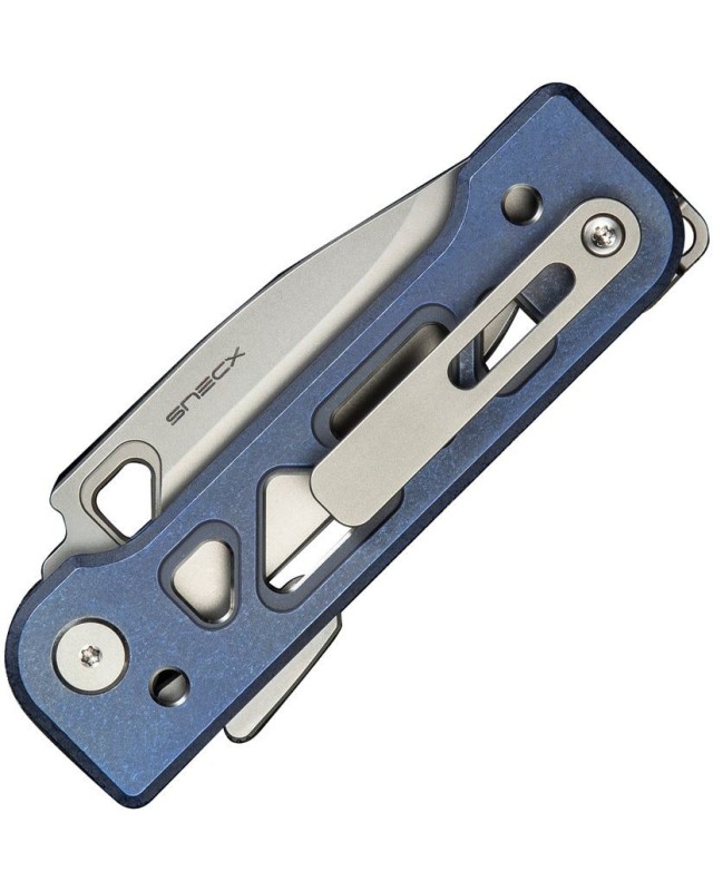 Tyro Superlock Knife CPM-20CV steel stonewash finish blue Titanium Handle Snecx Tan design Tyro Superlock Knife CPM-20CV steel stonewash finish blue Titanium Handle Snecx Tan design