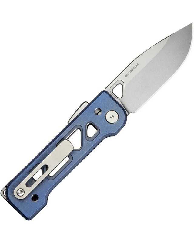 Tyro Superlock Knife CPM-20CV steel stonewash finish blue Titanium Handle Snecx Tan design Tyro Superlock Knife CPM-20CV steel stonewash finish blue Titanium Handle Snecx Tan design