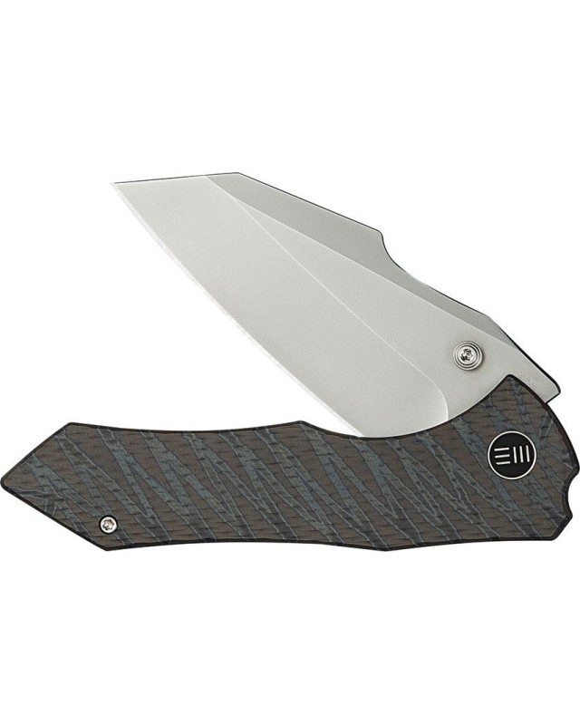 High-Fin XL Knife CPM-20CV steel bead blast hand polished finish Tiger Stripes flamed Titanium Handle Gavko Knives Design High-Fin XL Knife CPM-20CV steel bead blast hand polished finish Tiger Stripes flamed Titanium Handle Gavko Knives Design