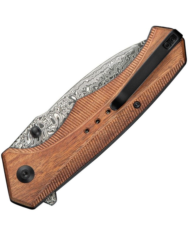 Photonix Wood Handle Damascus steel Flipper C23081B-DS1 Photonix Wood Handle Damascus steel Flipper C23081B-DS1