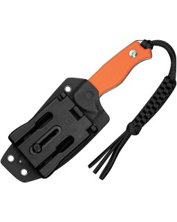 Timberbark Full Tang Fixed Blade 14C28N steel stonewash finish orange G10 handle kydex sheath