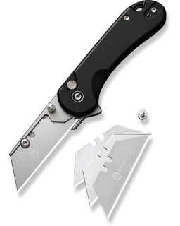 Elementum Utility Button Lock Black Aluminium