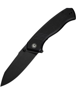 Placoid folding knife 14C28N steel blackwash finish Black G10 Handle Flipper