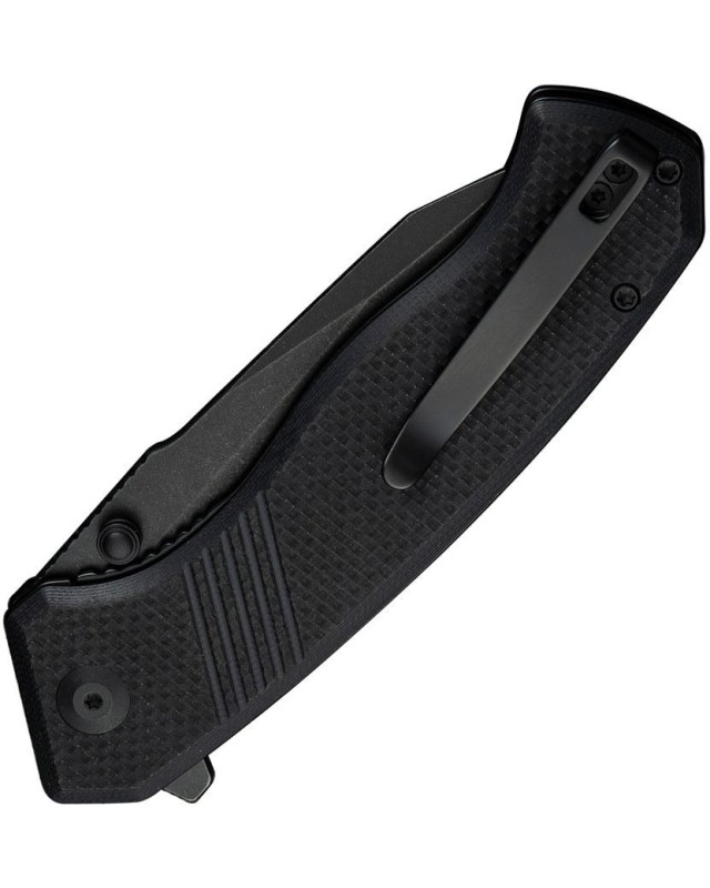 Placoid folding knife 14C28N steel blackwash finish Black G10 Handle Flipper Placoid folding knife 14C28N steel blackwash finish Black G10 Handle Flipper