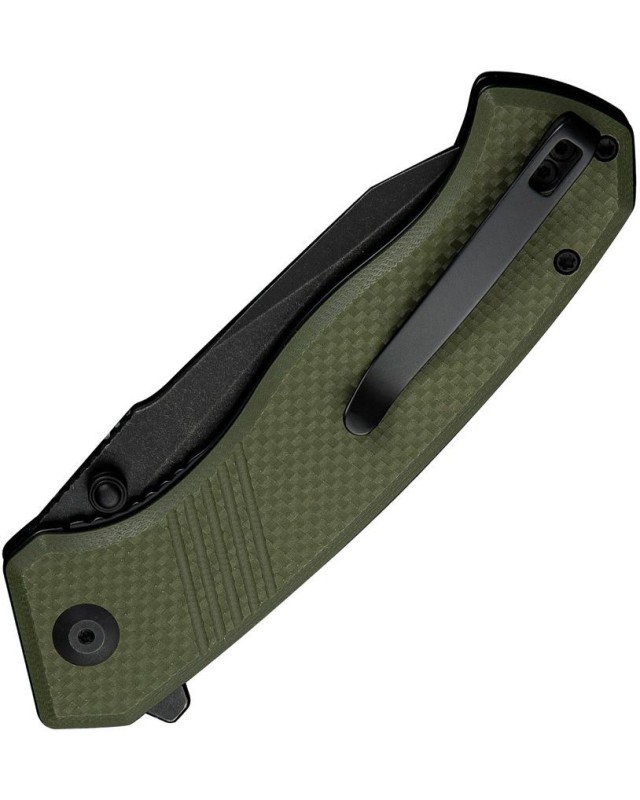 Placoid folding knife 14C28N steel blackwash finish Green G10 Handle Flipper Placoid folding knife 14C28N steel blackwash finish Green G10 Handle Flipper