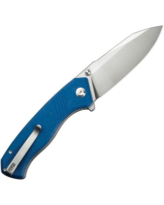 Placoid folding knife 14C28N steel satin finish shredded blue G10 Handle Flipper Placoid folding knife 14C28N steel satin finish shredded blue G10 Handle Flipper
