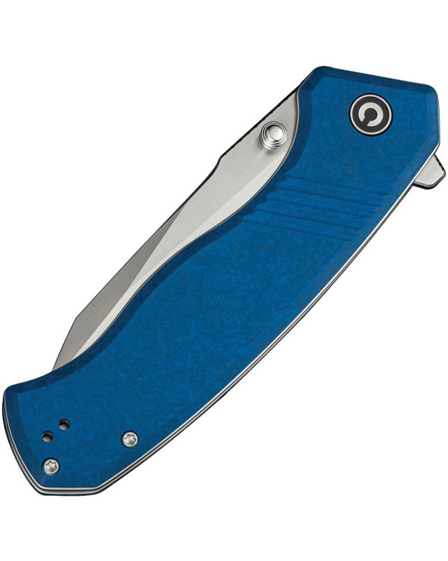 Placoid folding knife 14C28N steel satin finish shredded blue G10 Handle Flipper Placoid folding knife 14C28N steel satin finish shredded blue G10 Handle Flipper