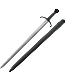 Brookhart Hospitaller Sword 5160 High Carbon Steel black handle pommel and guard