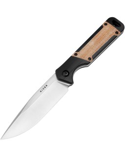 Militaw Fixed Blade knife Full Tang Nitro-V steel stonewash finish Natural Micarta and G10 handle black kydex sheath