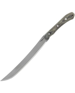 K-Night Machete 1075HC high carbon steel blasted finish black canva handle black kydex sheath