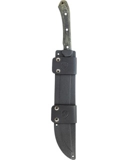 K-Night Machete 1075HC high carbon steel blasted finish black canva handle black kydex sheath