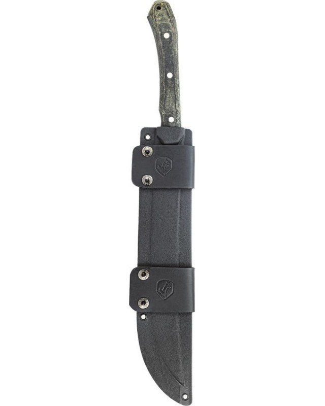 K-Night Machete 1075HC high carbon steel blasted finish black canva handle black kydex sheath K-Night Machete 1075HC high carbon steel blasted finish black canva handle black kydex sheath