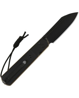 Holm Button Lock AR-RPM9 steel black PVD coated Gold handle with Black G10 inlay