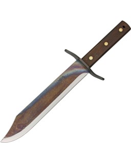 Von Tempsky Forest Bowie High Carbon steel full tang blade wood handle black leather sheath