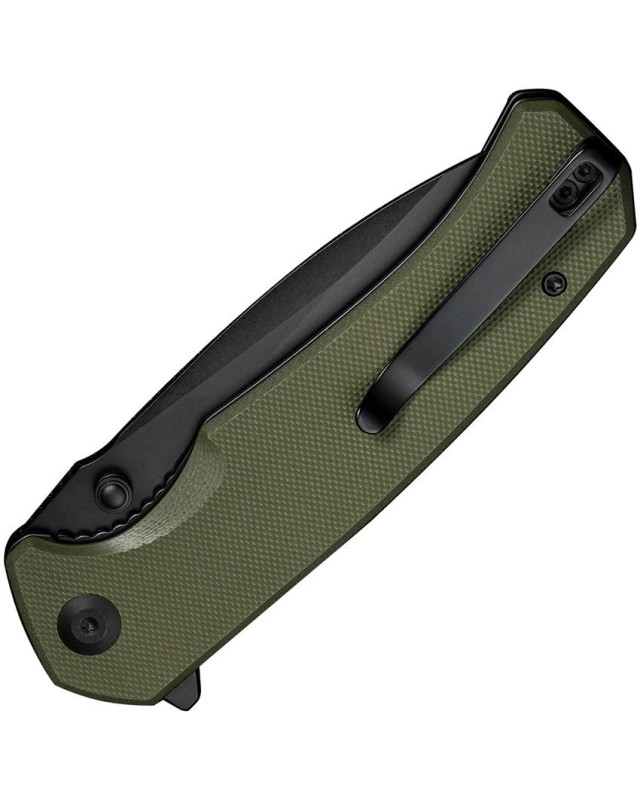 Skarnax folding knife 9Cr18MoV steel black finish blade Linerlock OD green G10 handle Skarnax folding knife 9Cr18MoV steel black finish blade Linerlock OD green G10 handle