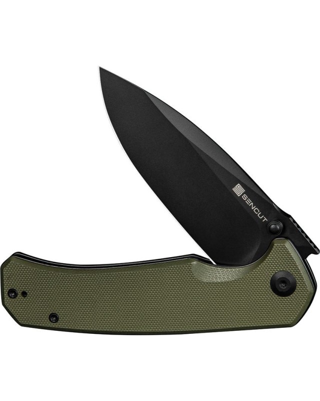 Skarnax folding knife 9Cr18MoV steel black finish blade Linerlock OD green G10 handle Skarnax folding knife 9Cr18MoV steel black finish blade Linerlock OD green G10 handle