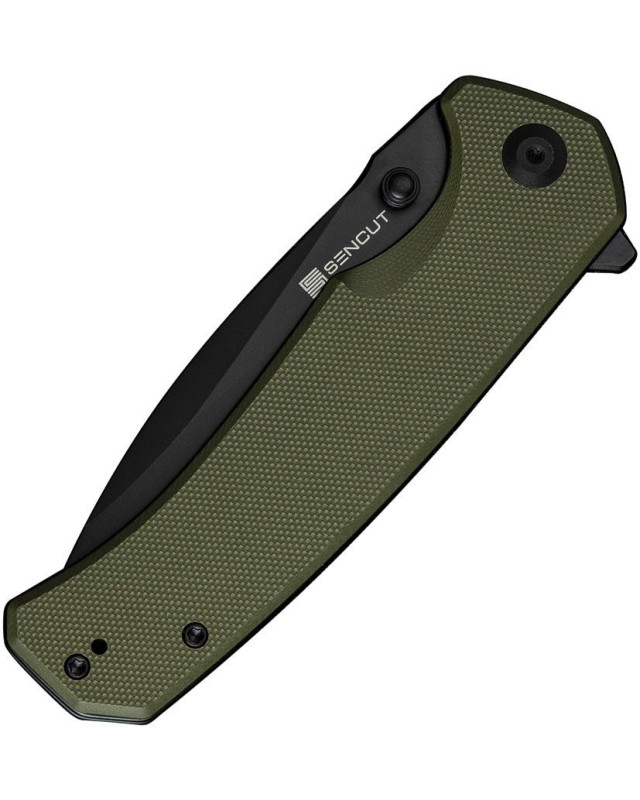 Skarnax folding knife 9Cr18MoV steel black finish blade Linerlock OD green G10 handle Skarnax folding knife 9Cr18MoV steel black finish blade Linerlock OD green G10 handle