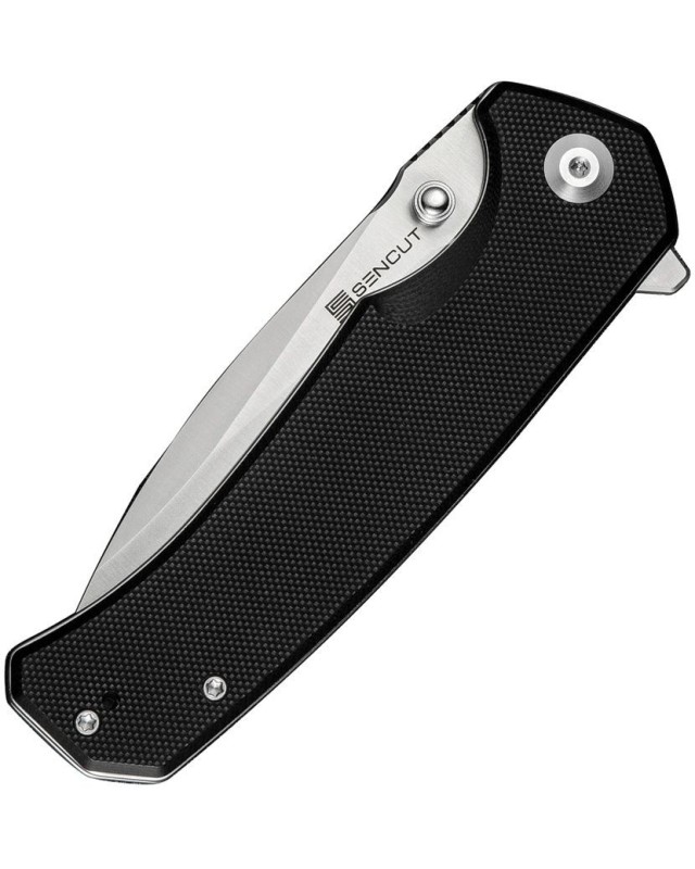 Skarnax folding knife 9Cr18MoV steel satin finish blade Linerlock black G10 handle Skarnax folding knife 9Cr18MoV steel satin finish blade Linerlock black G10 handle