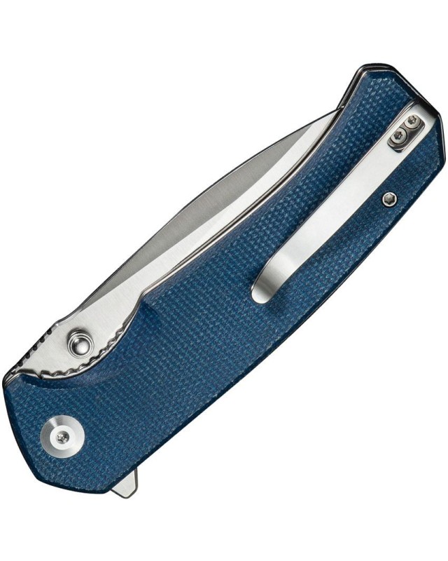 Skarnax folding knife 9Cr18MoV steel satin finish blade Linerlock blue canva micarta handle Skarnax folding knife 9Cr18MoV steel satin finish blade Linerlock blue canva micarta handle