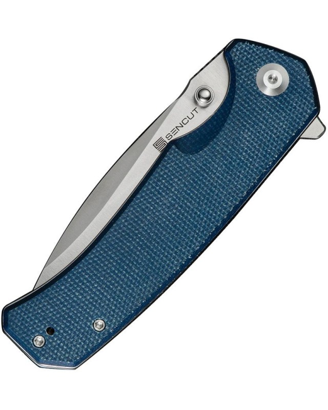 Skarnax folding knife 9Cr18MoV steel satin finish blade Linerlock blue canva micarta handle Skarnax folding knife 9Cr18MoV steel satin finish blade Linerlock blue canva micarta handle