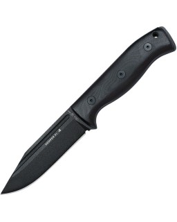 Semper Fi 4 Fixed Blade black powder coated Bohler N690 stainless blade Black G10 handle Black kydex sheath