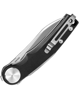 WIN+ Linerlock black G10 D2 steel satin finish