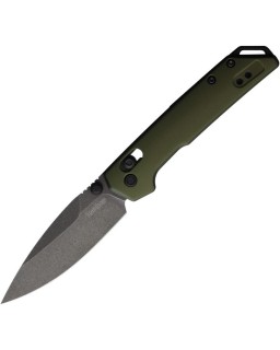 Mini Iridium D2 steel blackwash finish Dura Lock OD Green Aluminium