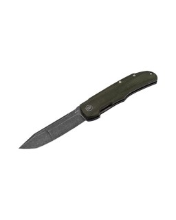 Tac-Master folding knife Nitro-V steel blackwash finish OD Green micarta handle Terzuola Design