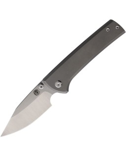 Scapegoat Street M390 steel satin finish Framelock Titanium handle