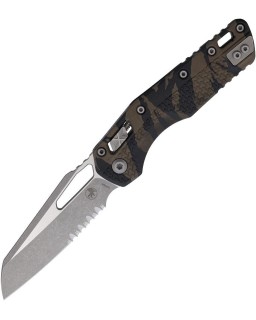 MSI M390MK steel Ram-Lok FRN Grip Tiger Stripes APOC finish partially serrated