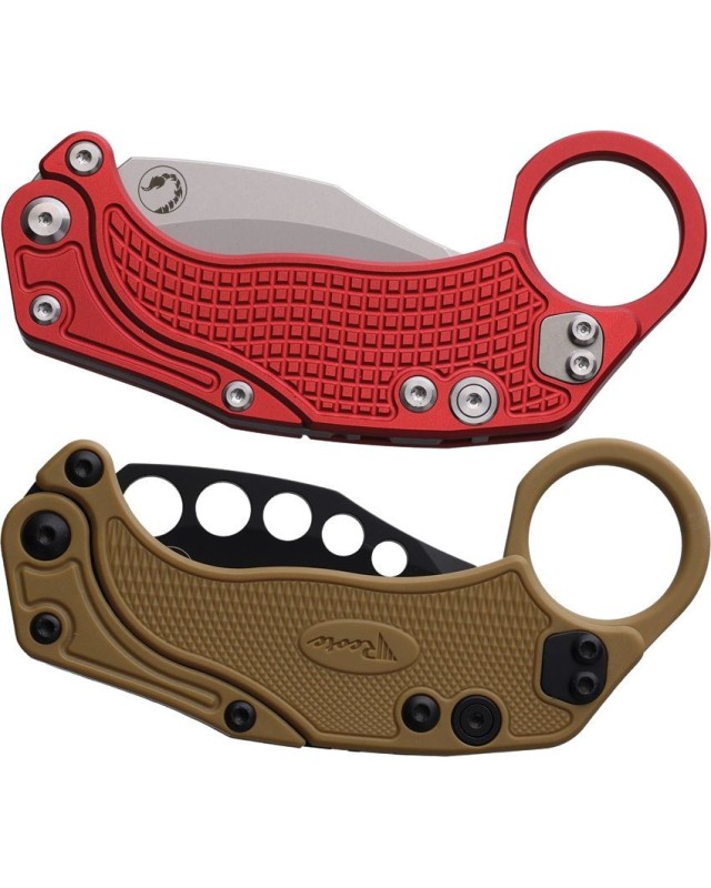 EXO-K Gravity Knife Karambit Button Lock Red Aluminium N690 Steel Stonewash finish + training knife EXO-K Gravity Knife Karambit Button Lock Red Aluminium N690 Steel Stonewash finish + training knife