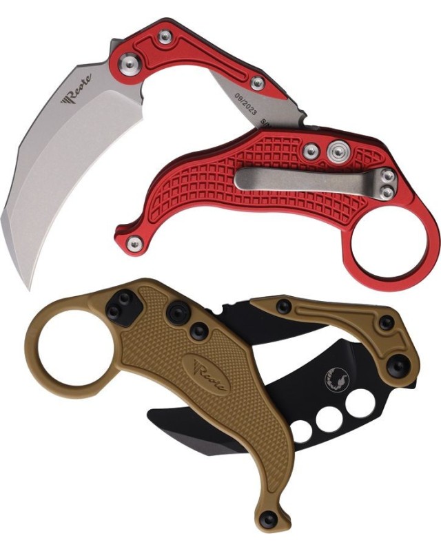 EXO-K Gravity Knife Karambit Button Lock Red Aluminium N690 Steel Stonewash finish + training knife EXO-K Gravity Knife Karambit Button Lock Red Aluminium N690 Steel Stonewash finish + training knife
