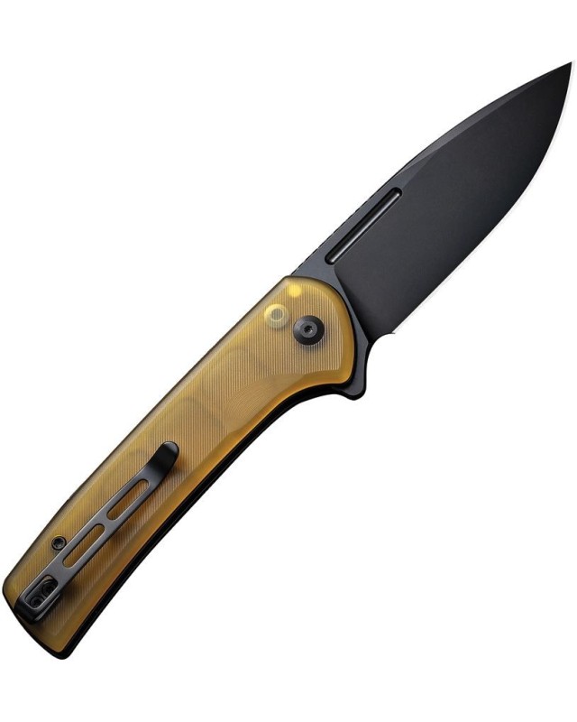 Conspirator Button Lock Nitro-V steel blackwash finish Ultem handle flipper Conspirator Button Lock Nitro-V steel blackwash finish Ultem handle flipper