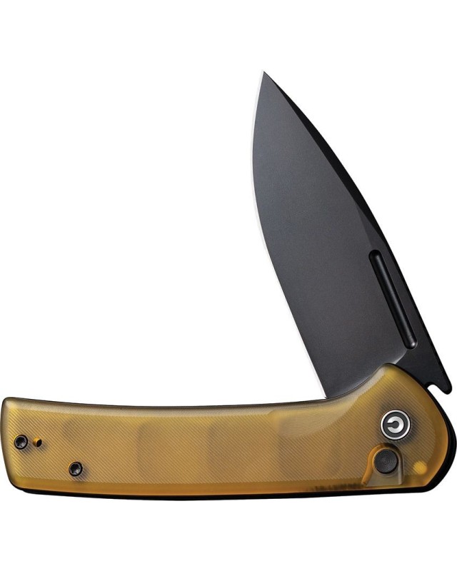 Conspirator Button Lock Nitro-V steel blackwash finish Ultem handle flipper Conspirator Button Lock Nitro-V steel blackwash finish Ultem handle flipper