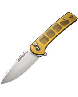 Conspirator Button Lock Nitro-V steel satin finish Ultem handle flipper