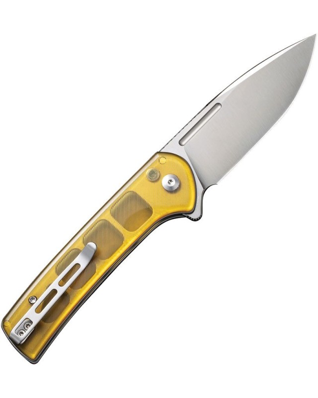 Conspirator Button Lock Nitro-V steel satin finish Ultem handle flipper Conspirator Button Lock Nitro-V steel satin finish Ultem handle flipper