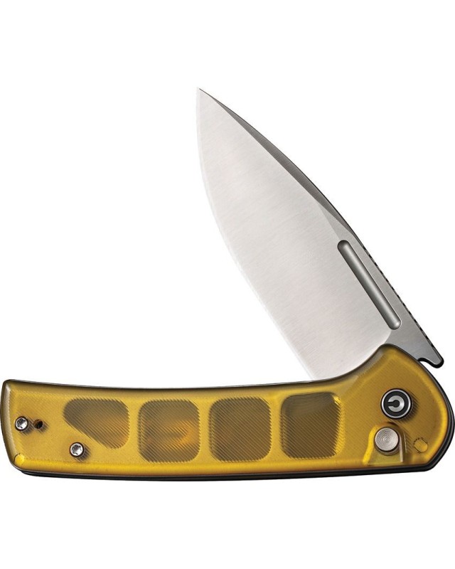 Conspirator Button Lock Nitro-V steel satin finish Ultem handle flipper Conspirator Button Lock Nitro-V steel satin finish Ultem handle flipper