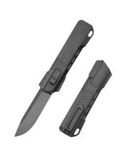 RT-Sharp Leopard Knife M390 premium steel DLC coated titanium handle gravity knife (OTF Manual Opening Swiss Legal)