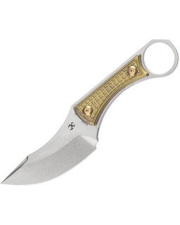 Niko Fixed Blade D2 steel full tang Bronze Titanium handle Black Kydex sheath