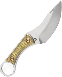 Niko Fixed Blade D2 steel full tang Bronze Titanium handle Black Kydex sheath
